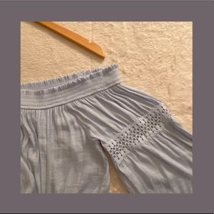 pale blue off shoulder long sleeve top !